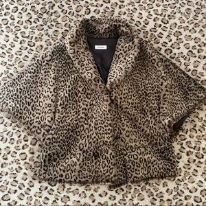 Calvin Klein Leopard Fur Cape